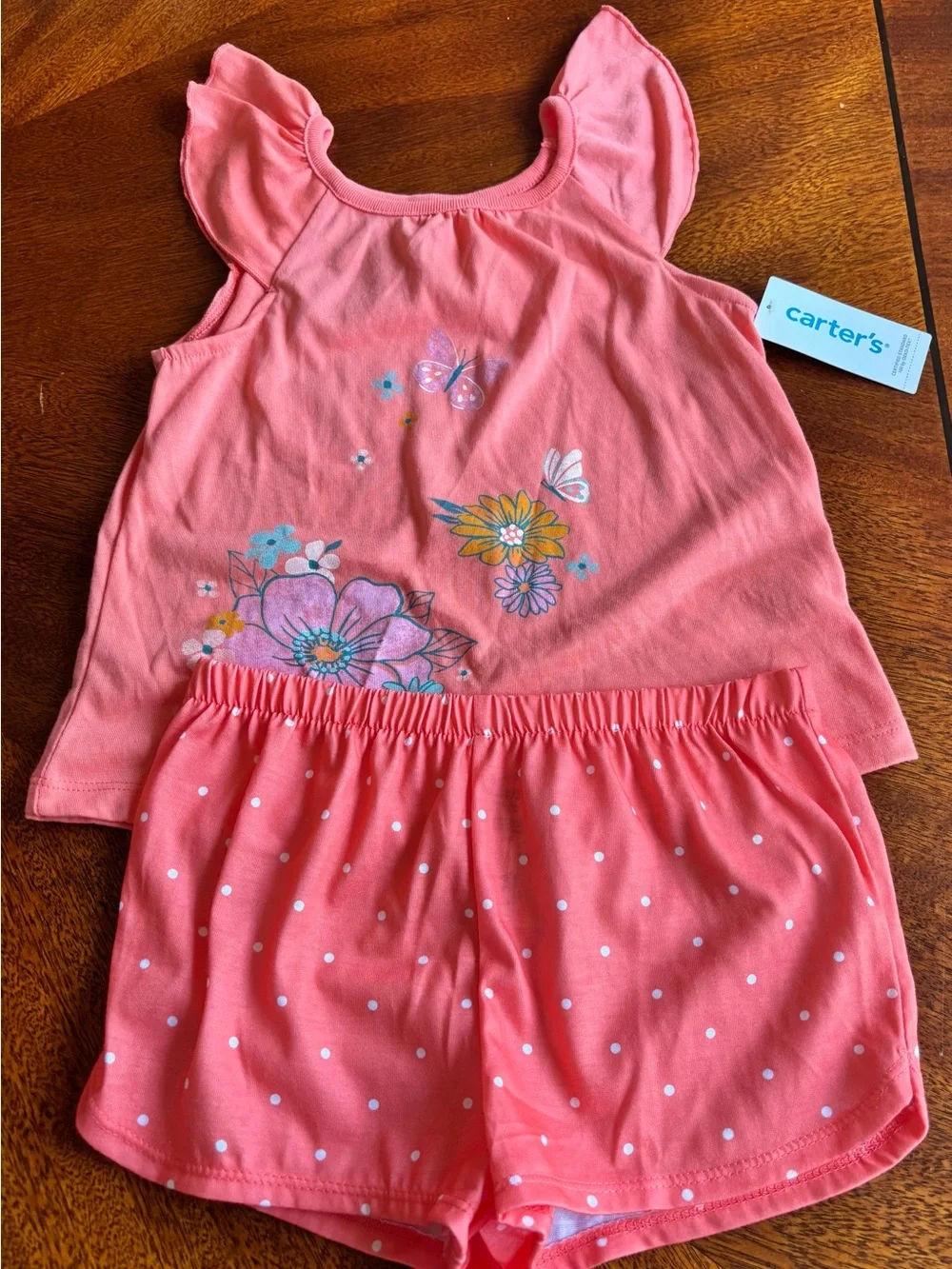 Carter's Girls Coral Floral Short Set